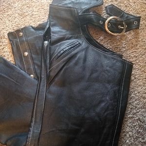 Unisex USA Bikers Dream Apparel Leather Chaps Med.